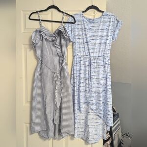 BUNDLE! Blue Dresses Longer Length Striped Wrap Tie Dye Spring